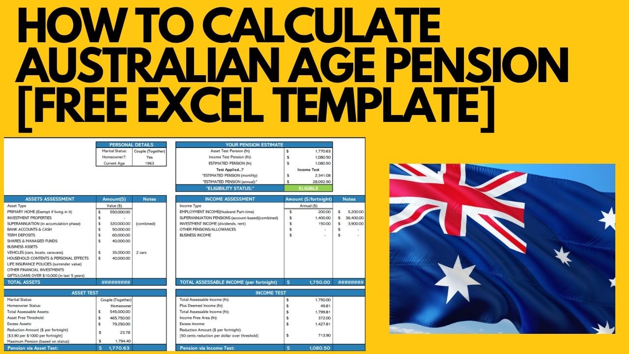 Free Australian Age Pension Calculator Excel Template | Automatic Calculation
