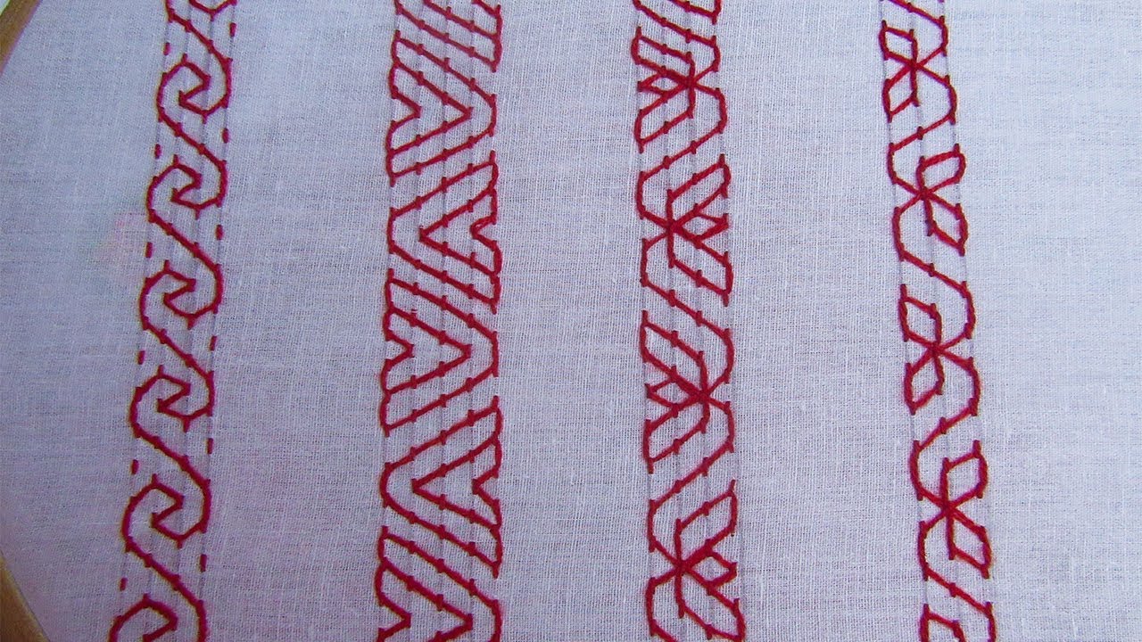 Hand Embroidery, Nakshi Kantha Border Line Embroidery, New Nakshi Kantha Design