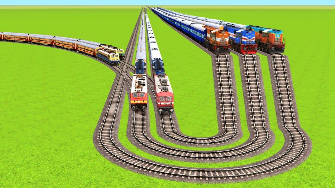 SEVEN TRAINS ACCIDENT BETWEEN YOU SHAPE ROUNDED TRACKS AND CROSSING|Train Simulator|Railworks 2026|