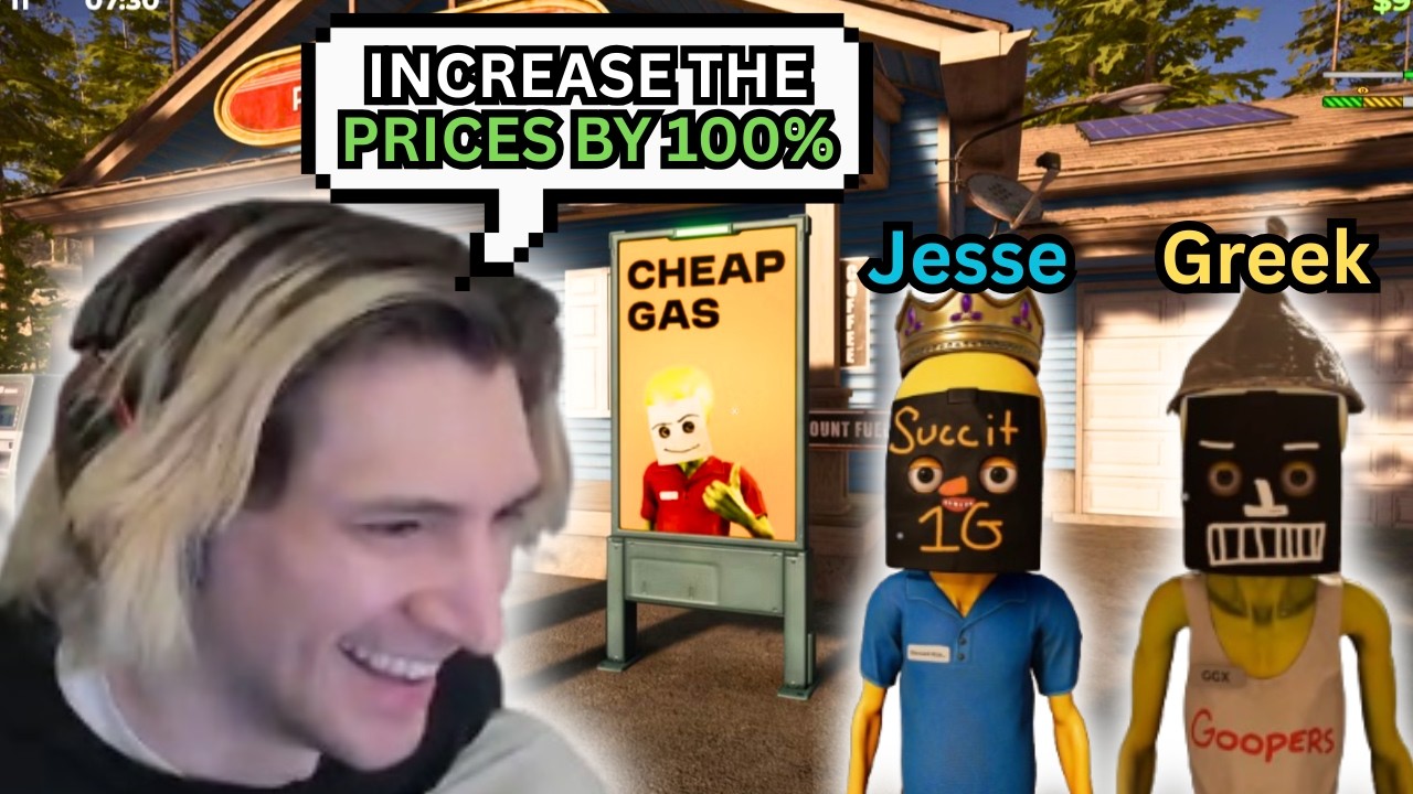 xQc runs a SCAM STATION in Roadside Research with Jesse and Greek