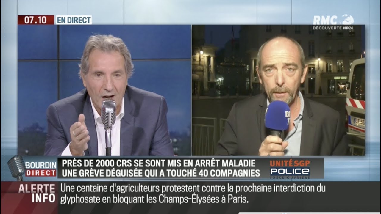 IJAT - INTERSYNDICALE - Duplex depuis la place Beauvau - Yves LEFEBVRE sur RMC