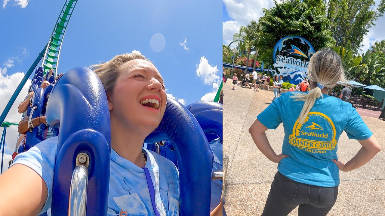 RIDING EVERY ROLLER COASTER at SeaWorld Orlando CHALLENGE & Lunch at Lakeside Cafe!