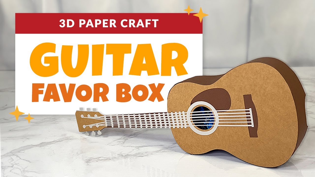 Make an Acoustic Guitar Favor Box | 3D Paper Guitar Gift Box | Music Recital Gift | Project 76/85
