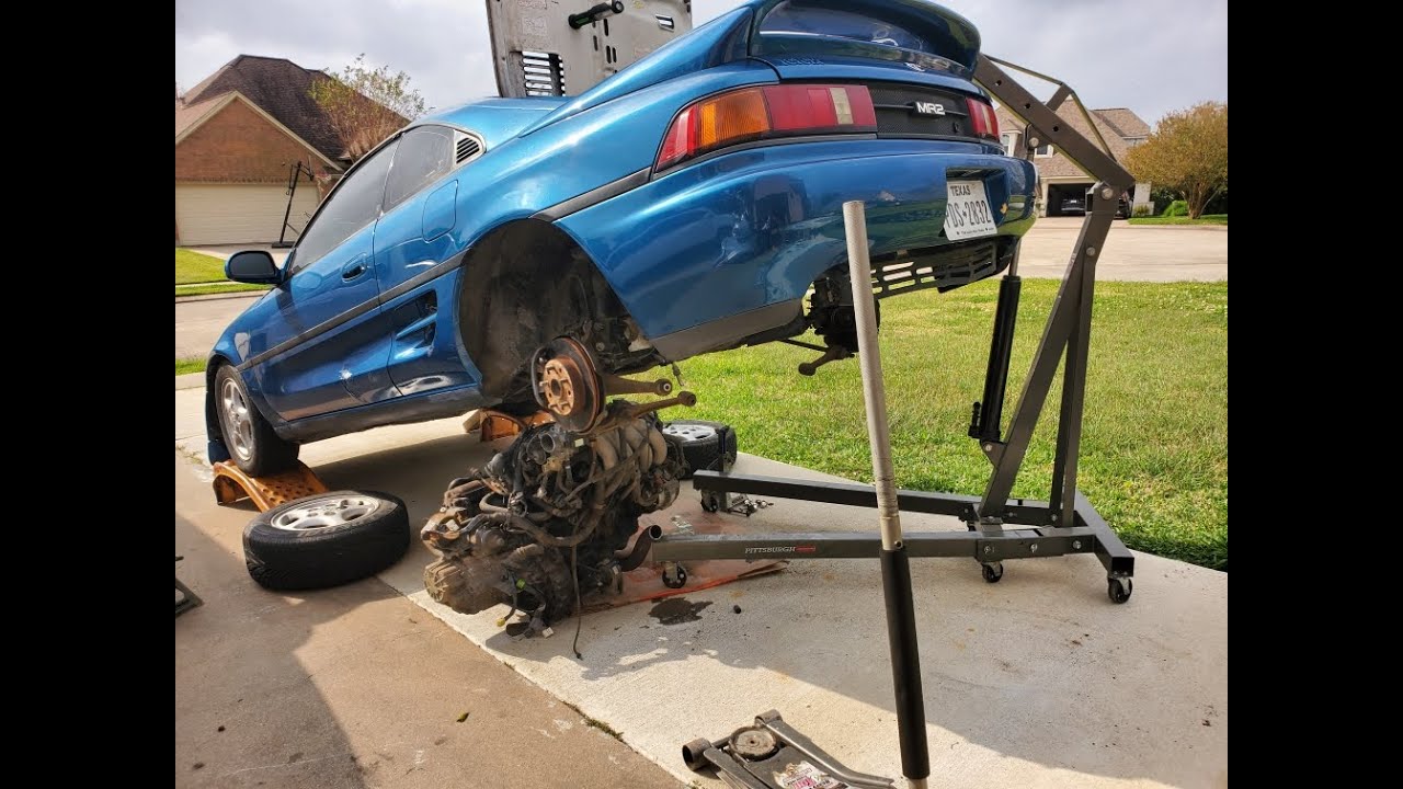 kswap mr2 build part 4  ENGINE REMOVAL AND ENGINE BAY CLEANING