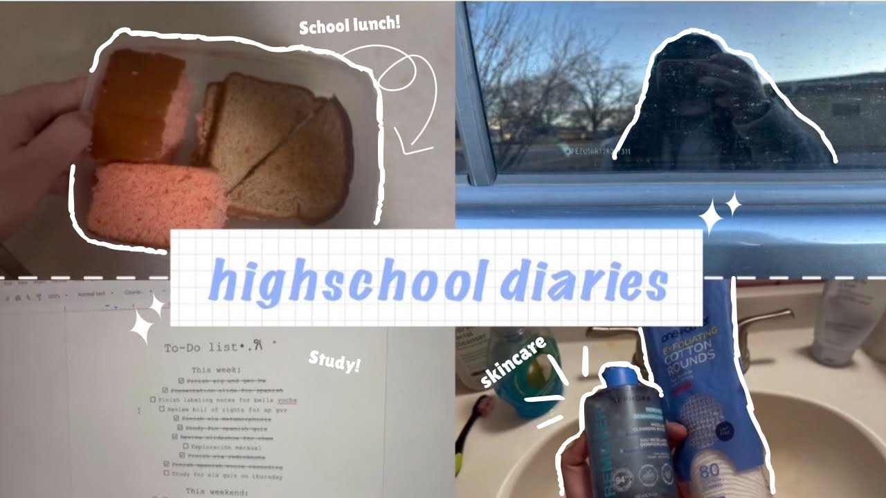 Highschool diariesᥫ᭡.ִֶָ𓂃 ~ food, productive morning, skincare routine, studying ~