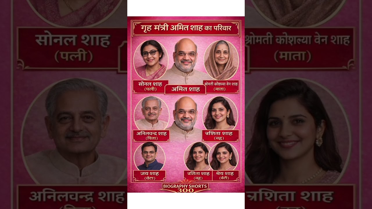 गृह मंत्री अमित शाह का परिवार ❗  amit shah's family : 