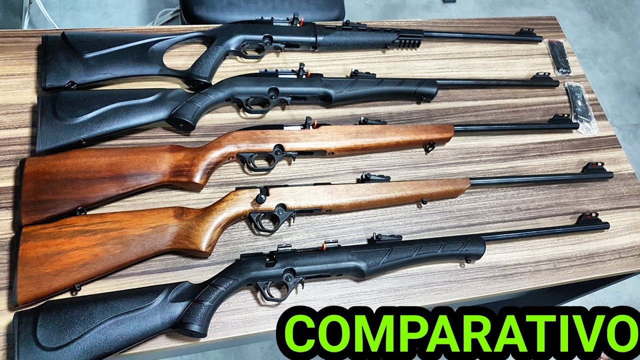 Carabinas mais baratas: 22LR e 17hmr. CBC 8122, 8117 e 7022, ação de ferrolho vs semiauto, coronhas