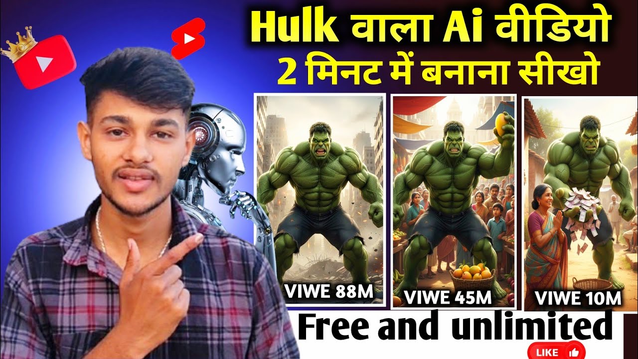 Perfect HULK Ai Videos Kaise Banaen | Ai se video kaise Banaye  | ai se cartoon video kaise Banaye |