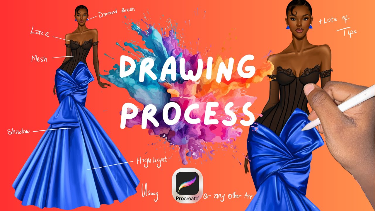 Procreate Fashion drawing: Full drawing process