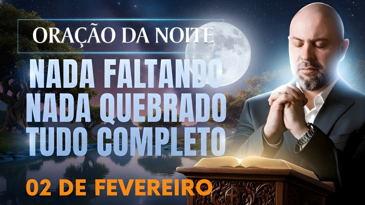 ORAÇÃO DA NOITE DE HOJE- 02 DE FEVEREIRO SALMO 91 NADA FALTANDO, NADA QUEBRADO DEUS Vinicius Iracet.