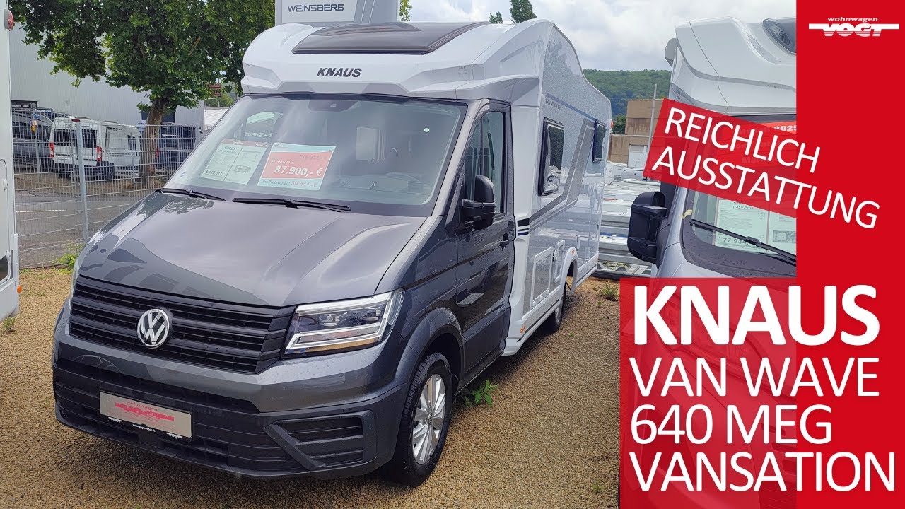 Knaus Van Wave 640 MEG Vansation: Wohnmobil mit Festbett & Hubbett, Dusche & WC, viel Ausstattung 😍