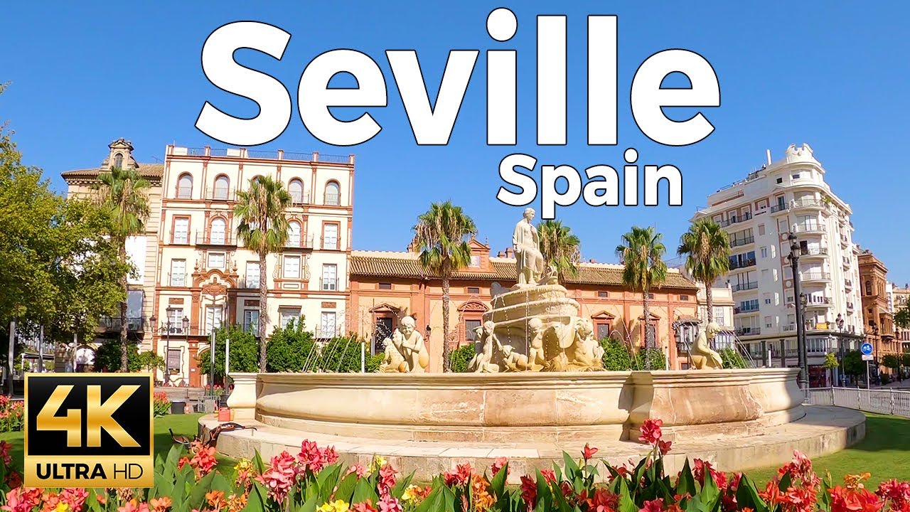 Seville, Spain Walking Tour (4k Ultra HD 60fps) – With Captions