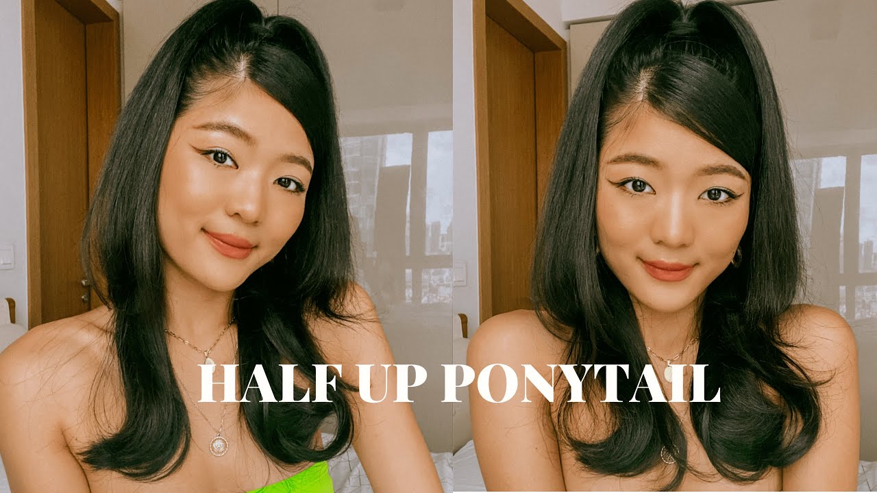 Half Up Ponytail Hairstyle | 90s Ponytail Hair Flip Tutorial | Cheryl Rocha