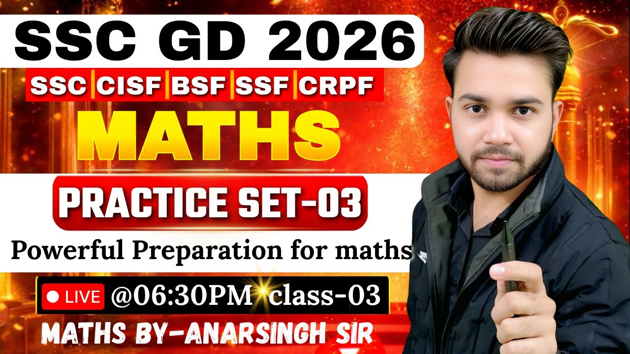 Practice CLASS-03 SSC GD 2026 | Maths Best questions | #maths #sscgd #mathsbyanarsinghsir #anarsir
