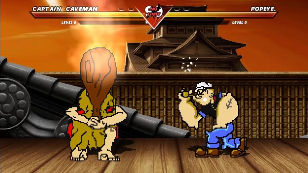 Captain Caveman vs Popeye - High level insane fight !