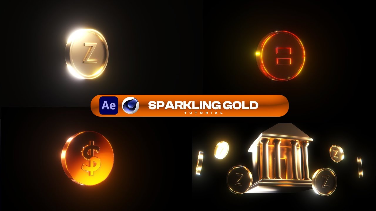 Sparkling Gold coin tutorial - After effects and Cinema4D