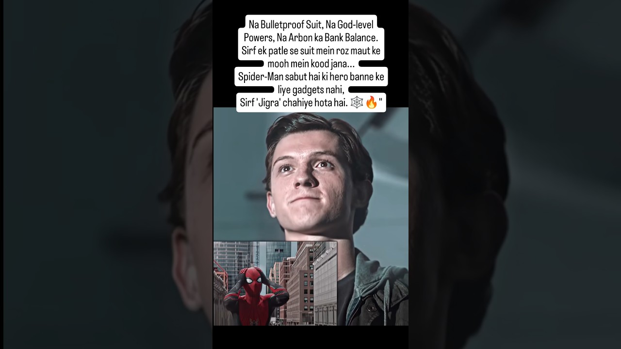 Spider-Man Attitude Status  Hero Banne Ke Liye Jigra Chahiye 🔥 