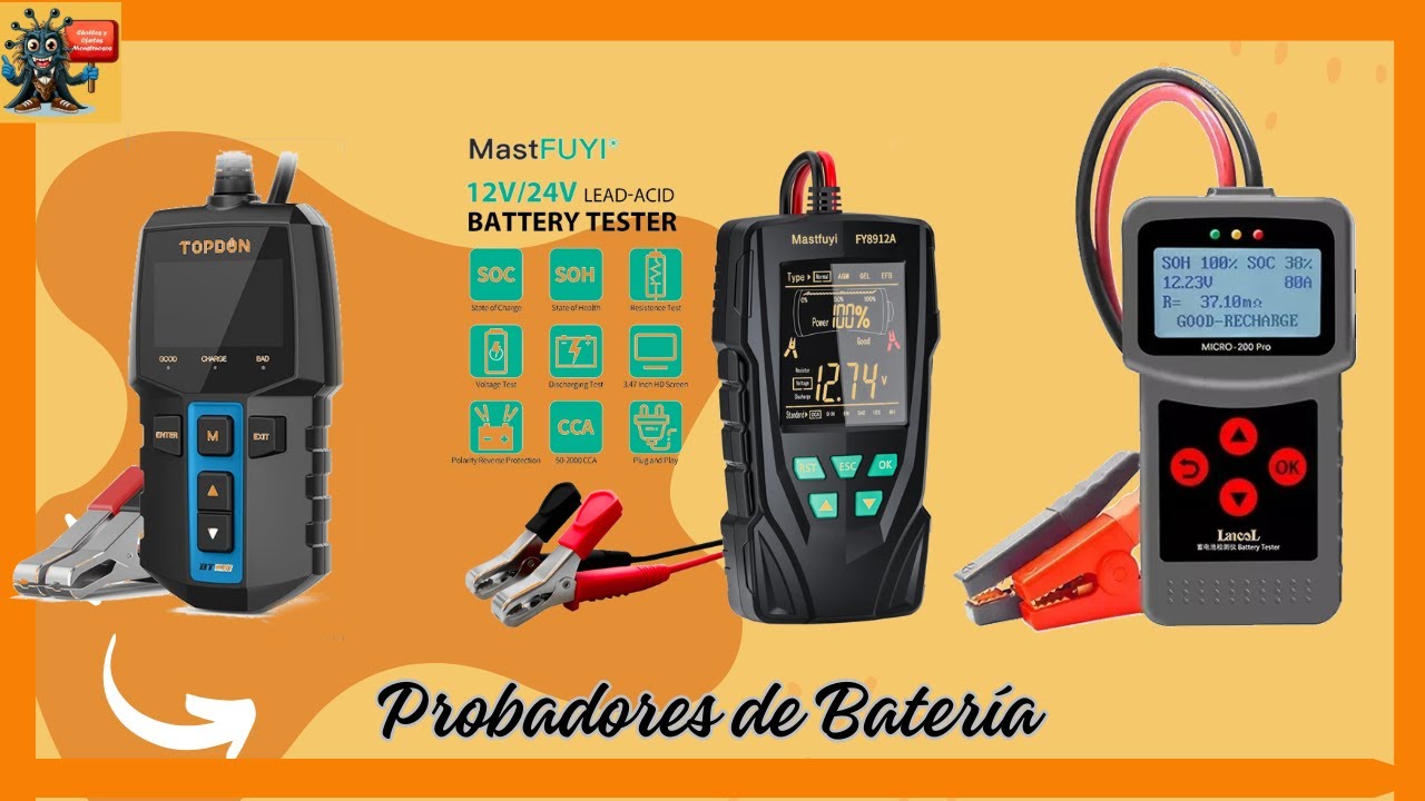 ✅Los 3 mejores probadores de batería baratos de 2024✅Comprobador o probador de baterías✅