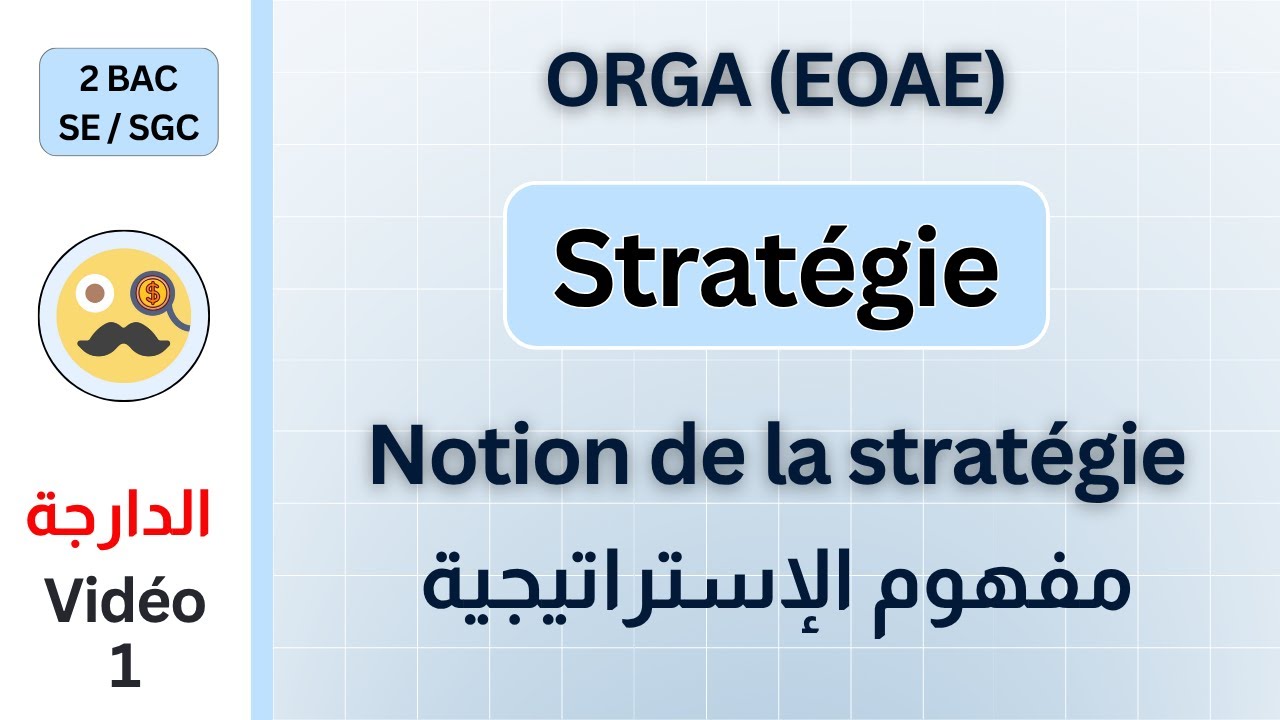 La stratégie : Notion de la stratégie│Orga (EOAE) 2BAC SE / SGC