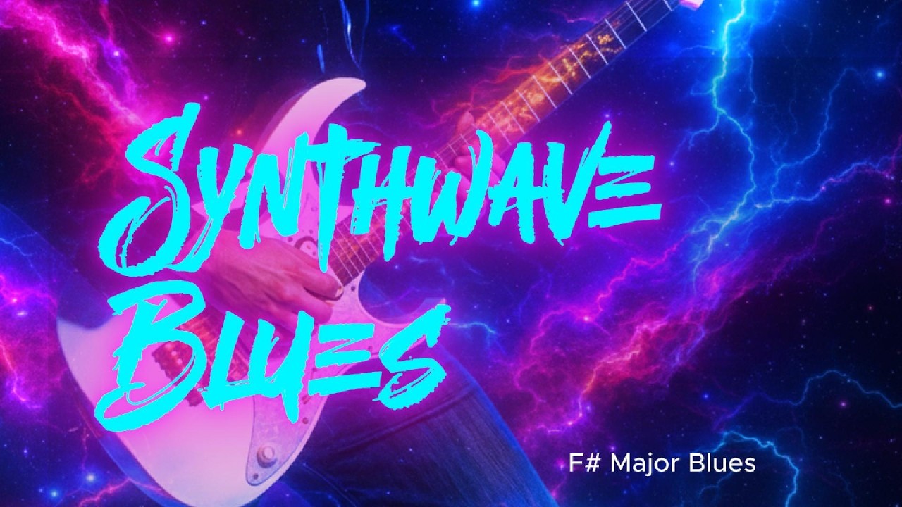 F# Major Synthwave Blues Guitar Backing Track | Retro Groove Jam