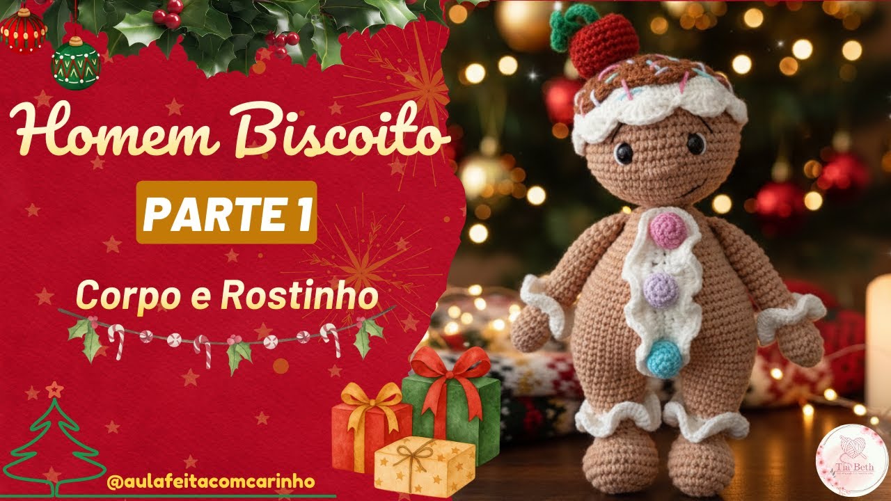 Homem Biscoito Amigurumi - Parte 1