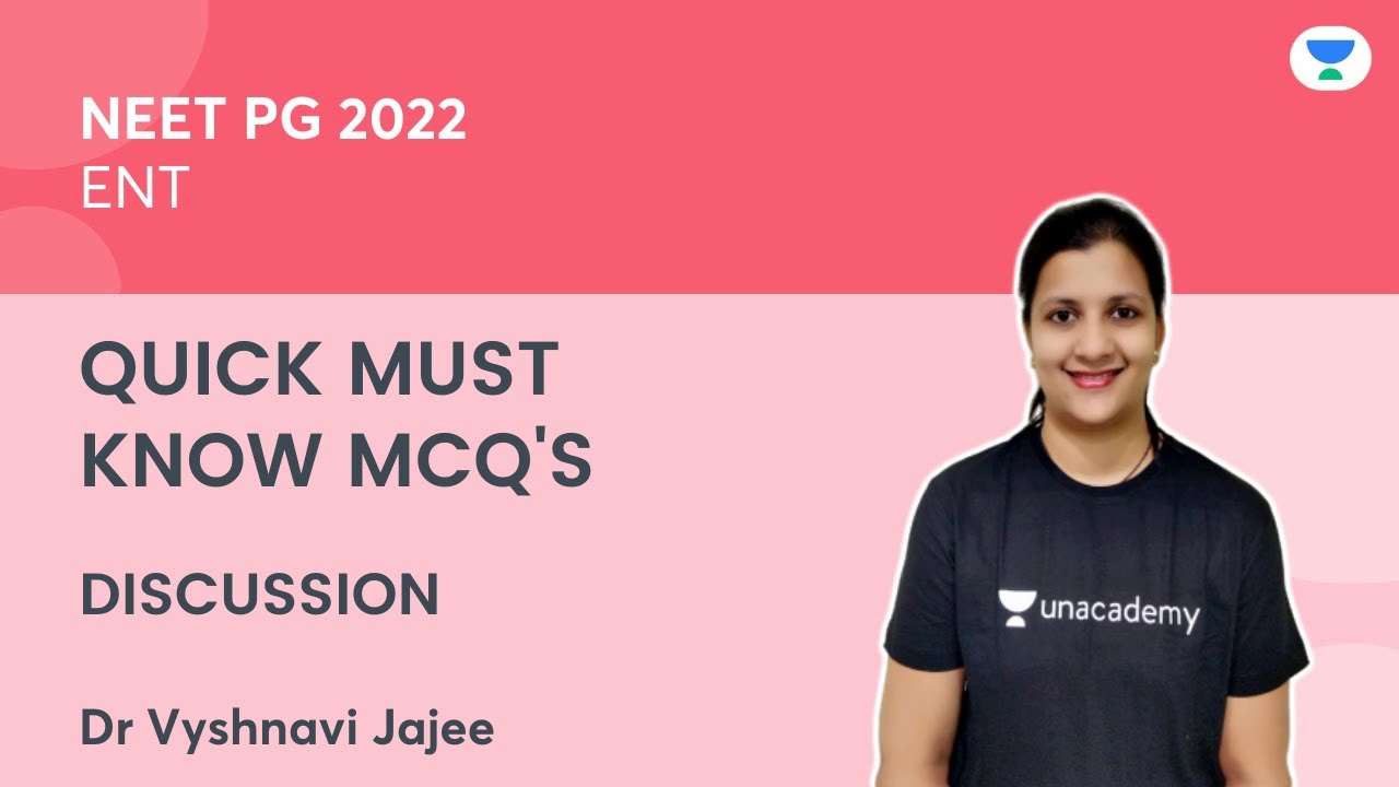 NEET PG | Must Know MCQs | ENT | Dr Vyshnavi Jajee