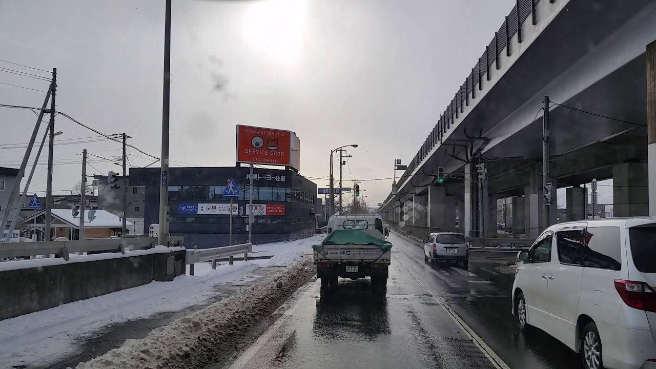 札幌市白石区　豊水大橋～新道～厚別通交差点　ドライブ　2019年12月