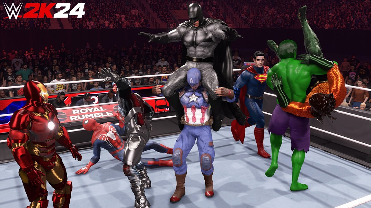 Marvel Heros Vs Dc Heros Royal Rumble Match 2025 - WWE 2K24 - PS5 [4K 60FPS]