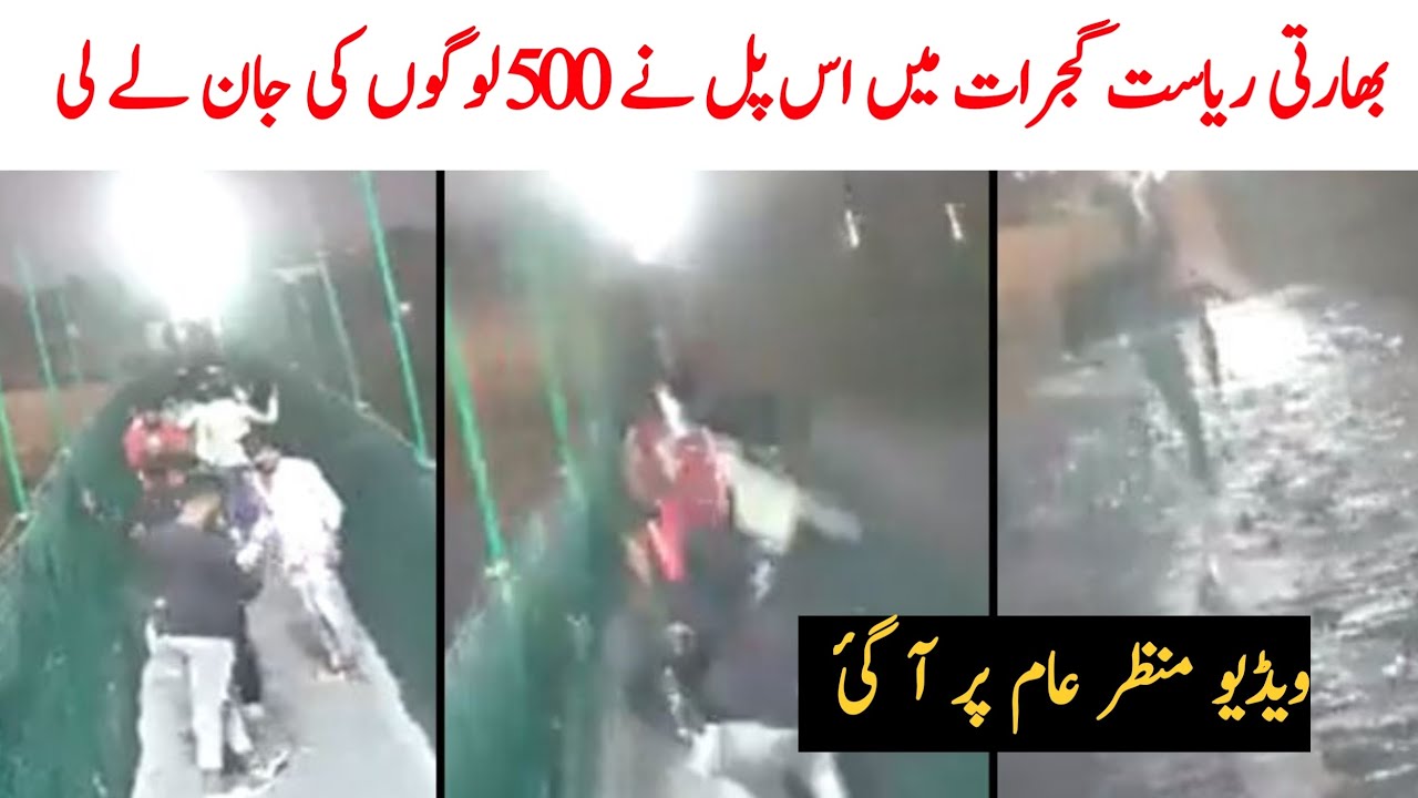 Morbi bridge collapse video visuals of bridge collapse gujarat