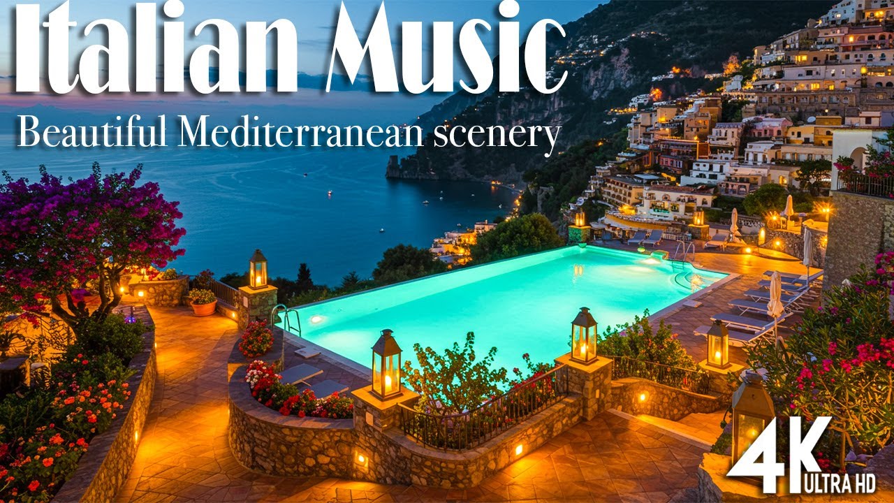 🎶 Mediterranean Ambience 🎶 Italian Vibes | Coastal Amalfi Coast & Lake Como Relaxation 4K