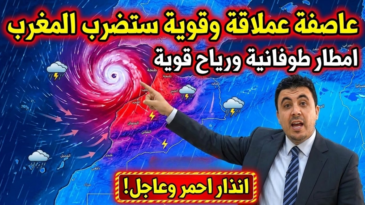 عاجل..🚨 منخفض اطلسي قوي يضرب المغرب! 😱 أمطار غزيرة وثلوج في هذه المناطق ⛈️🌪️