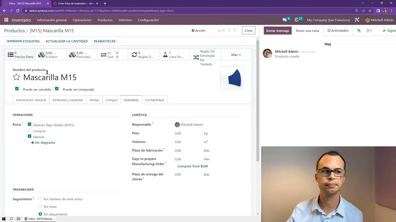 Odoo Fabricación - 2 - Producción bajo pedido (MTO)