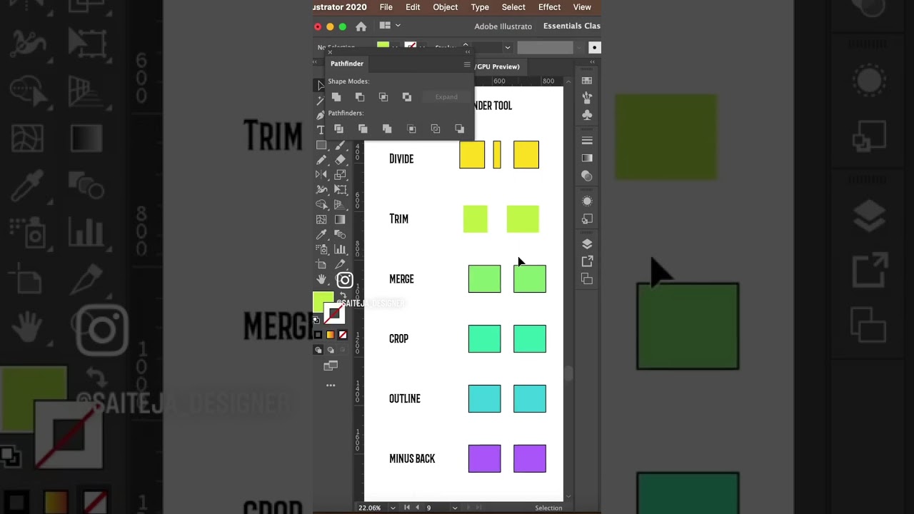 Super efficient Pathfinder 2.0 Tool in Adobe illustrator