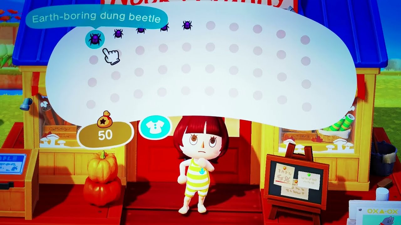 How many BELLS for 5 EARTH BORING DUNG BEETLE from Tommy & Timmy, Nooks Cranny, Animal Crossing