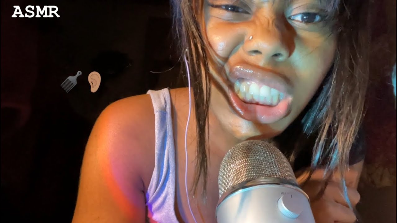 ASMR| Gum Chewing Sounds & Brushing Hair Sounds🪮 + ASMR Whispers🤍👂🏽