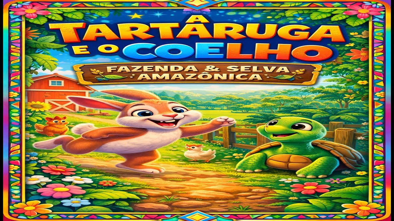 🌟❤️A TARTARUGA E O COELHO Versão Fazenda & Selva Amazônica🌟❤️ ‐
