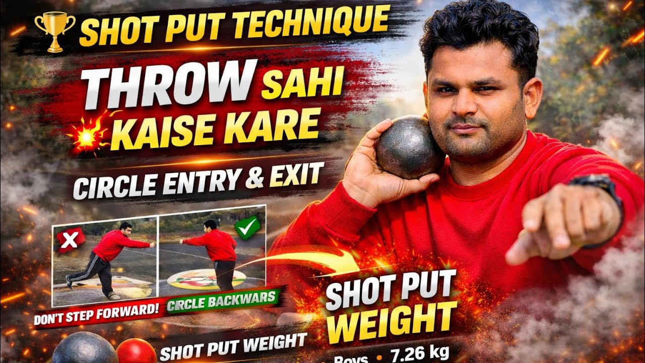 Shot Put Training Video | Sahi Technique, Circle Rules & Weig