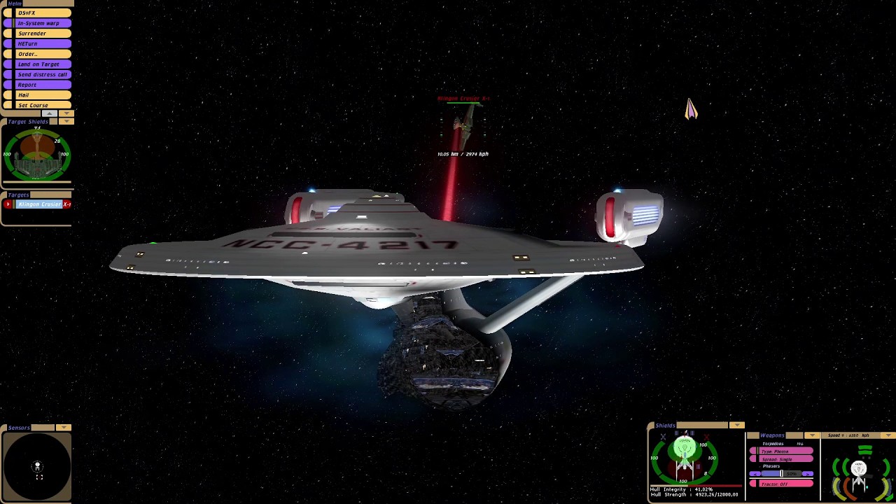 Facing the Klingon Cruiser X | KM | Star Trek Bridge Commander