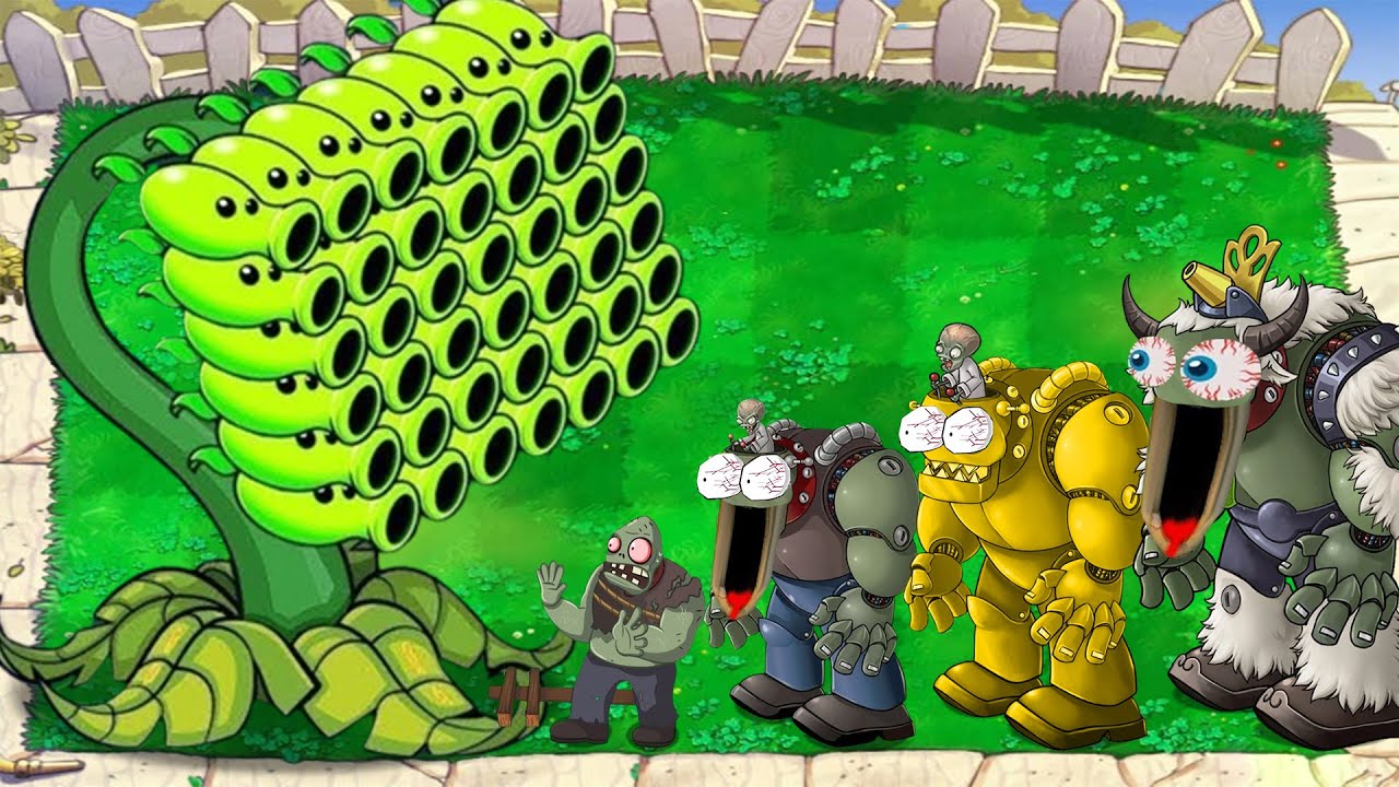 Threepeater Gatling Vs Giga Gargantuar Vs Dr Zomboss Plants Vs Zombies Battlez