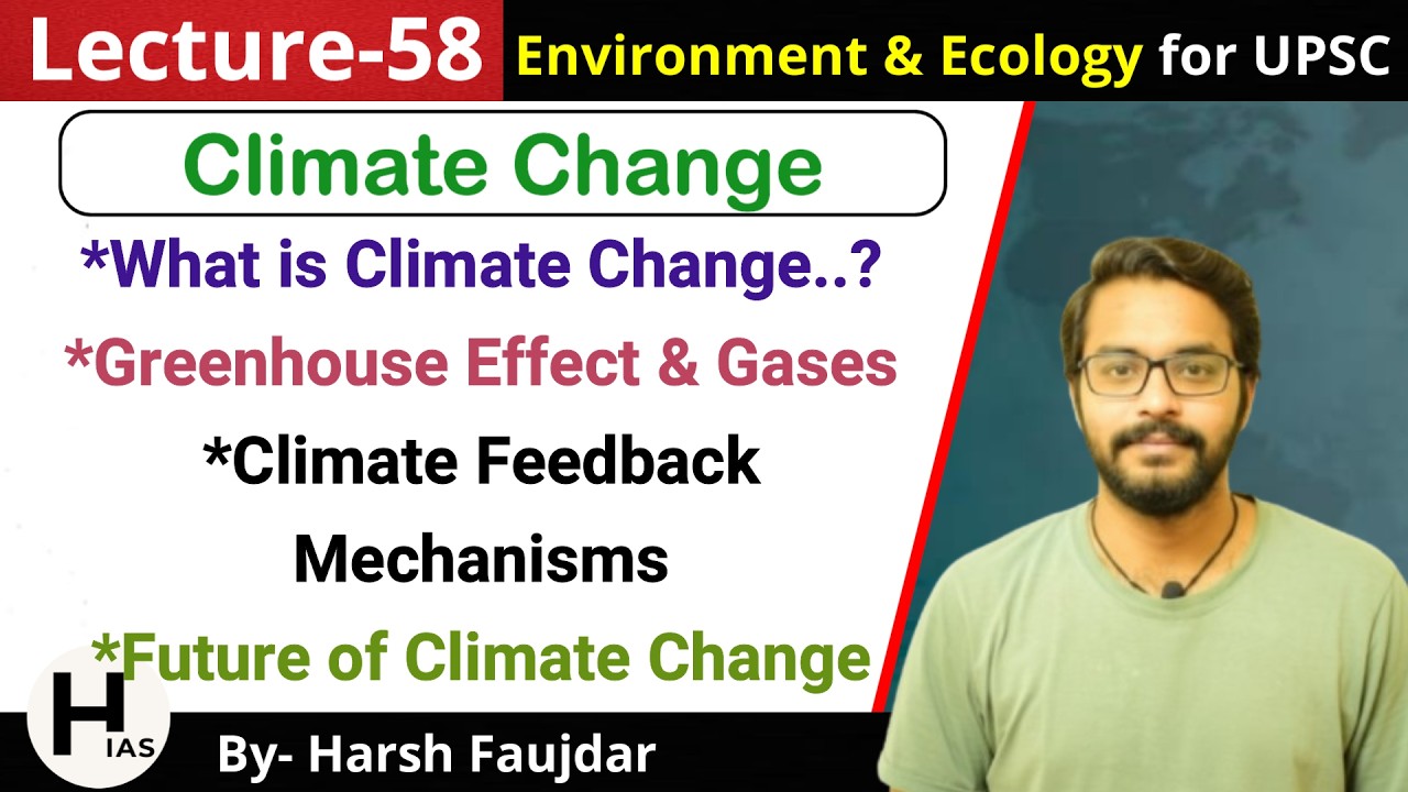 E58: Climate Change, Greenhouse Effect, GHG's, Climate Feedback Mechanisms | Environment for UPSC