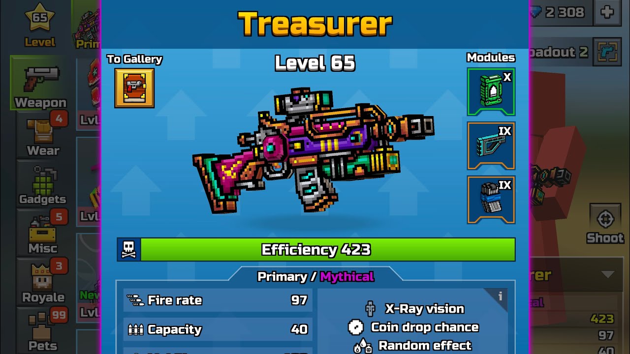 The Best Primary?! Exclusive Black Market Weapon Treasurer Review Pixel Gun 3D