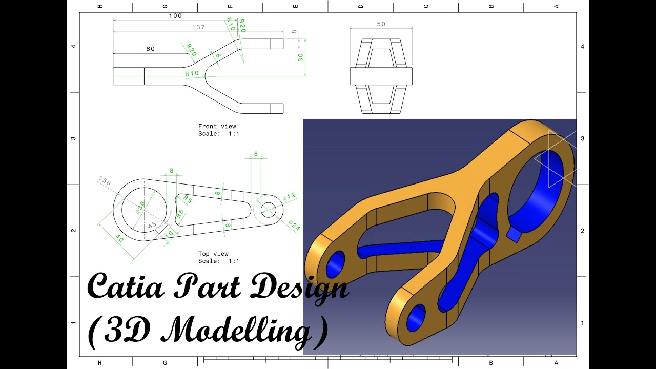 Catia 3D modelling/ Part design of Catia V5R20/ Catia Design Ex-ds1