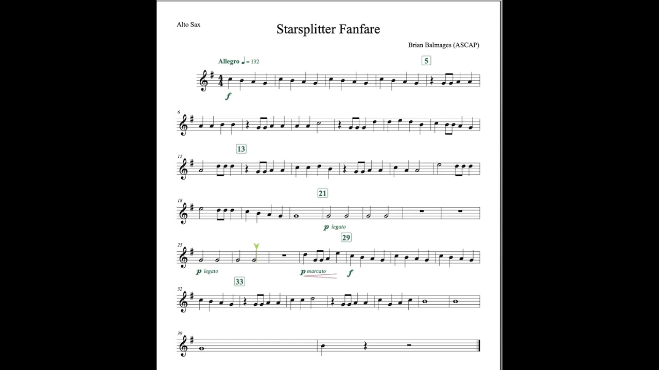 Alto Sax Starsplitter Fanfare