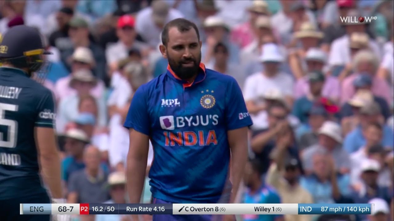Mohammed Shami 3 wickets vs England | 1st ODI - England vs India ||willow.tv