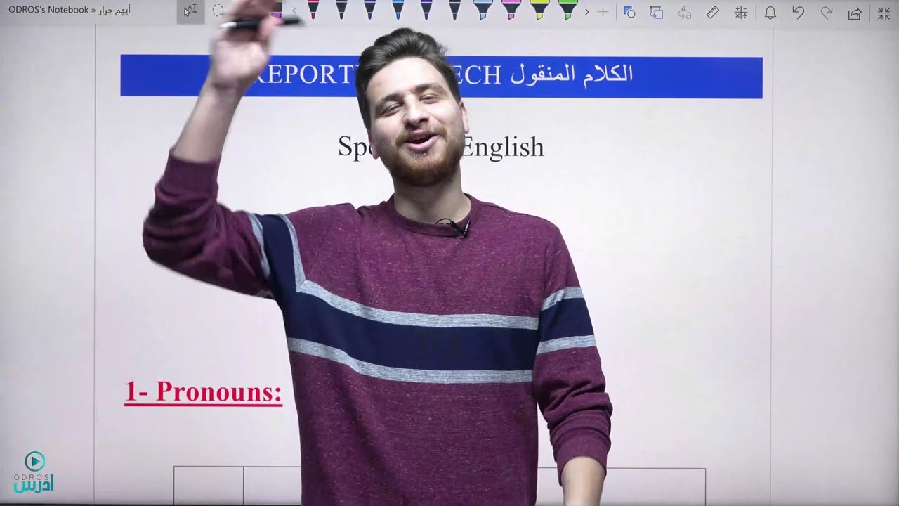 سلسلة شرح قواعد الأول ثانوي - قاعدة الكلام المنقول Reported Speech - الجزء الأول - أيهم جرار