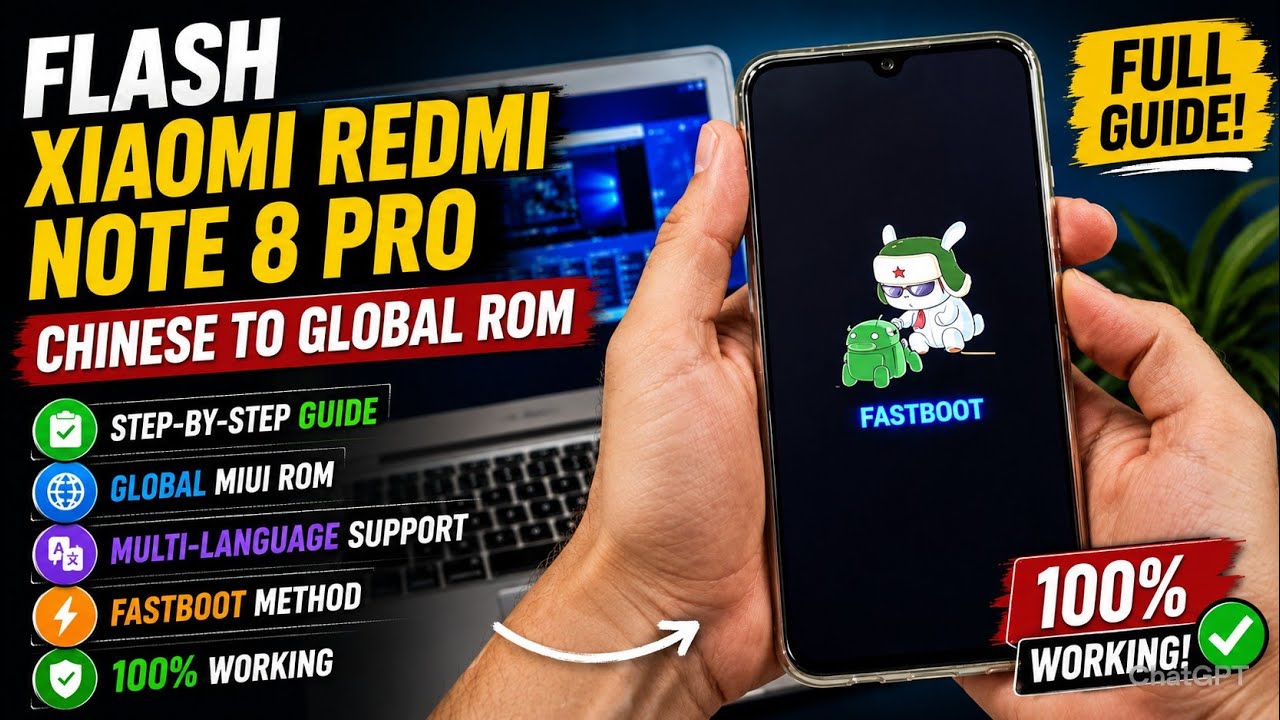 Flash Xiaomi Redmi Note 8 Pro: Chinese to Global/Multilingual MIUI