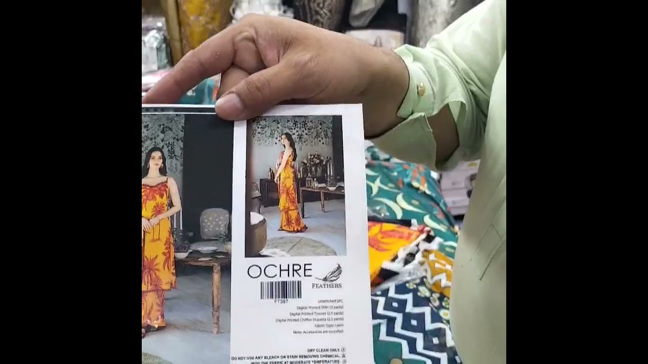 100 % Original FEATHER Brand ALL OVER 3pc Digital Print Crinkal Nambar Chiffon Dupatta