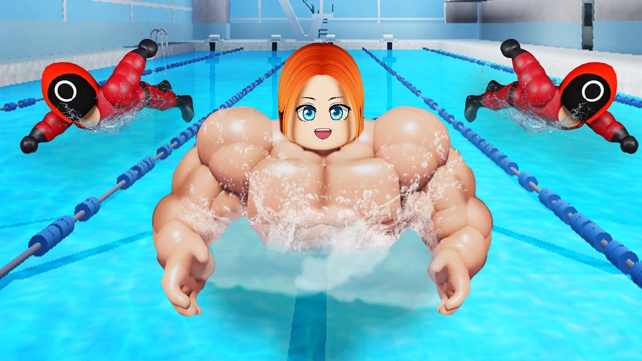 NAG PALAKI AKO NG KATAWAN AT TINALO ANG MGA SQUID GAME GUARD SA PAG SWIMMING | ROBLOX Swim League