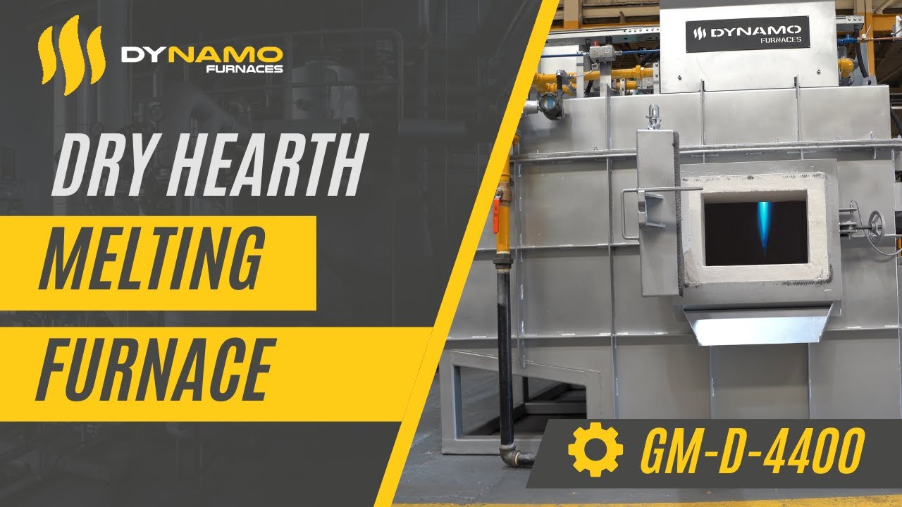 Dynamo Furnaces -  Dry Hearth Melting Furnace | 4,400 lb Hold, 1,650 lb/hr Aluminum Melt