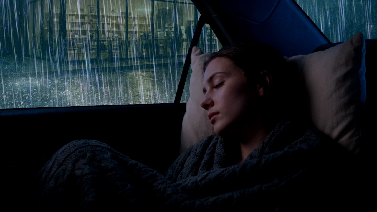 Night Rain in Car Ambience – Deep Relaxation with Slow Thunder, Heavy Rain, and Peaceful Darkness